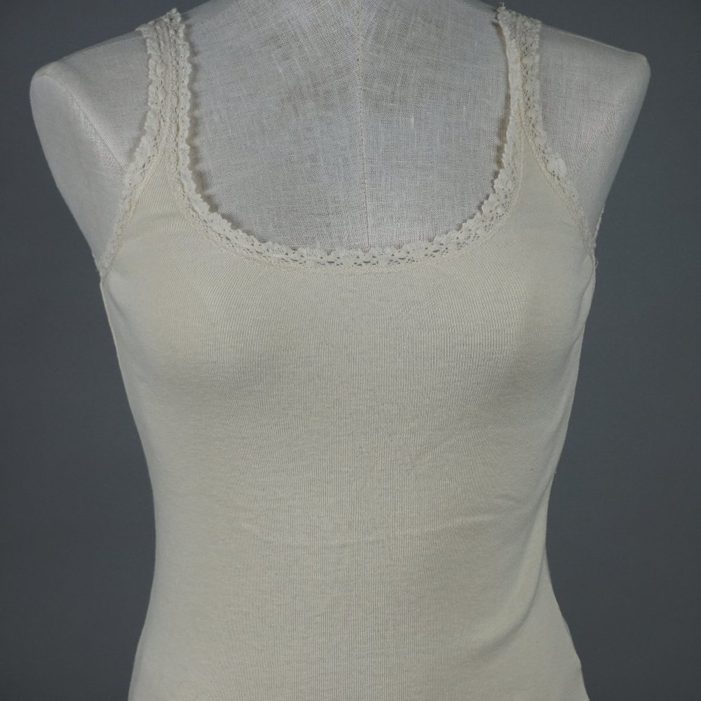 Ralph Lauren Tank Top Cream Crochet edge